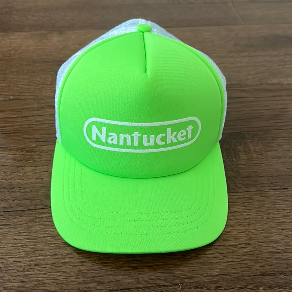 Nantucket lime green trucker hat